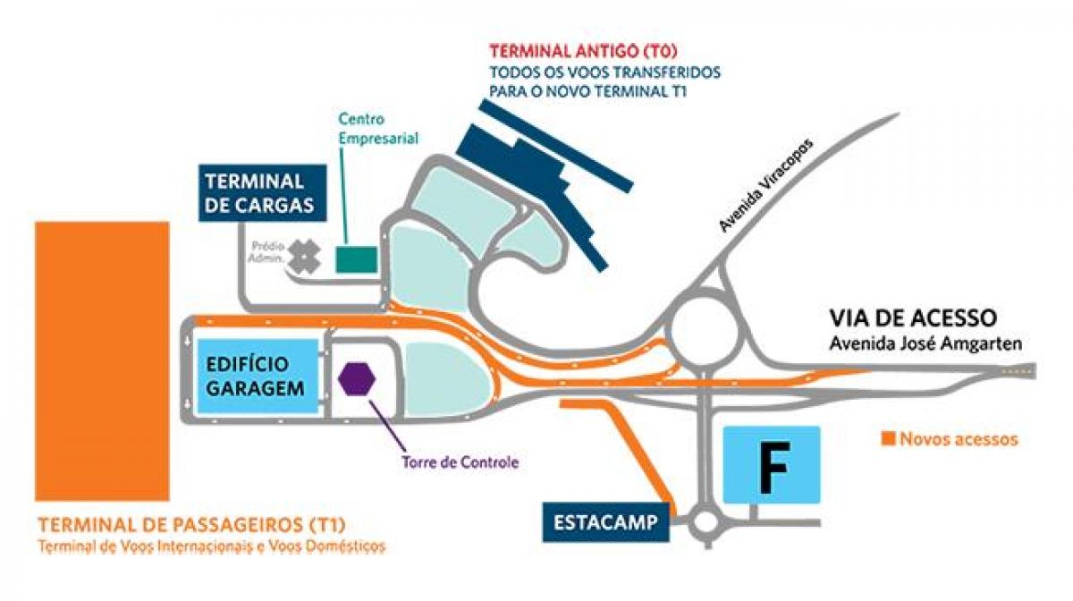 Газрын зураг, олон улсын нисэх онгоцны буудал Viracopos зогсоол