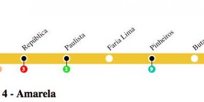 Зураг Сан Паулогийн метроны Шугам нь 4 - Шар