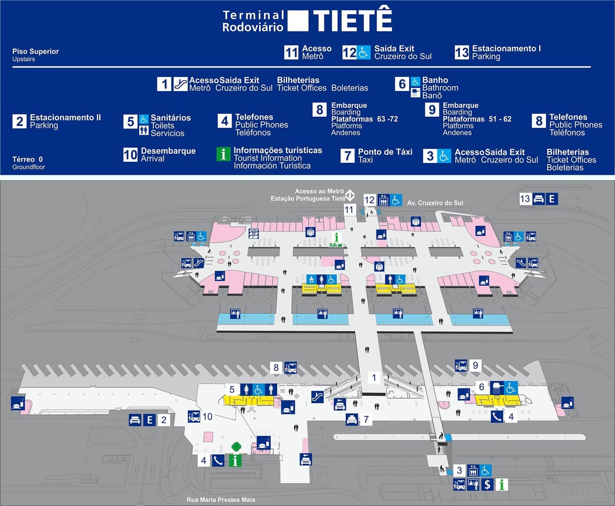 Зураг автобусны терминал Tietê - дээд давхарт