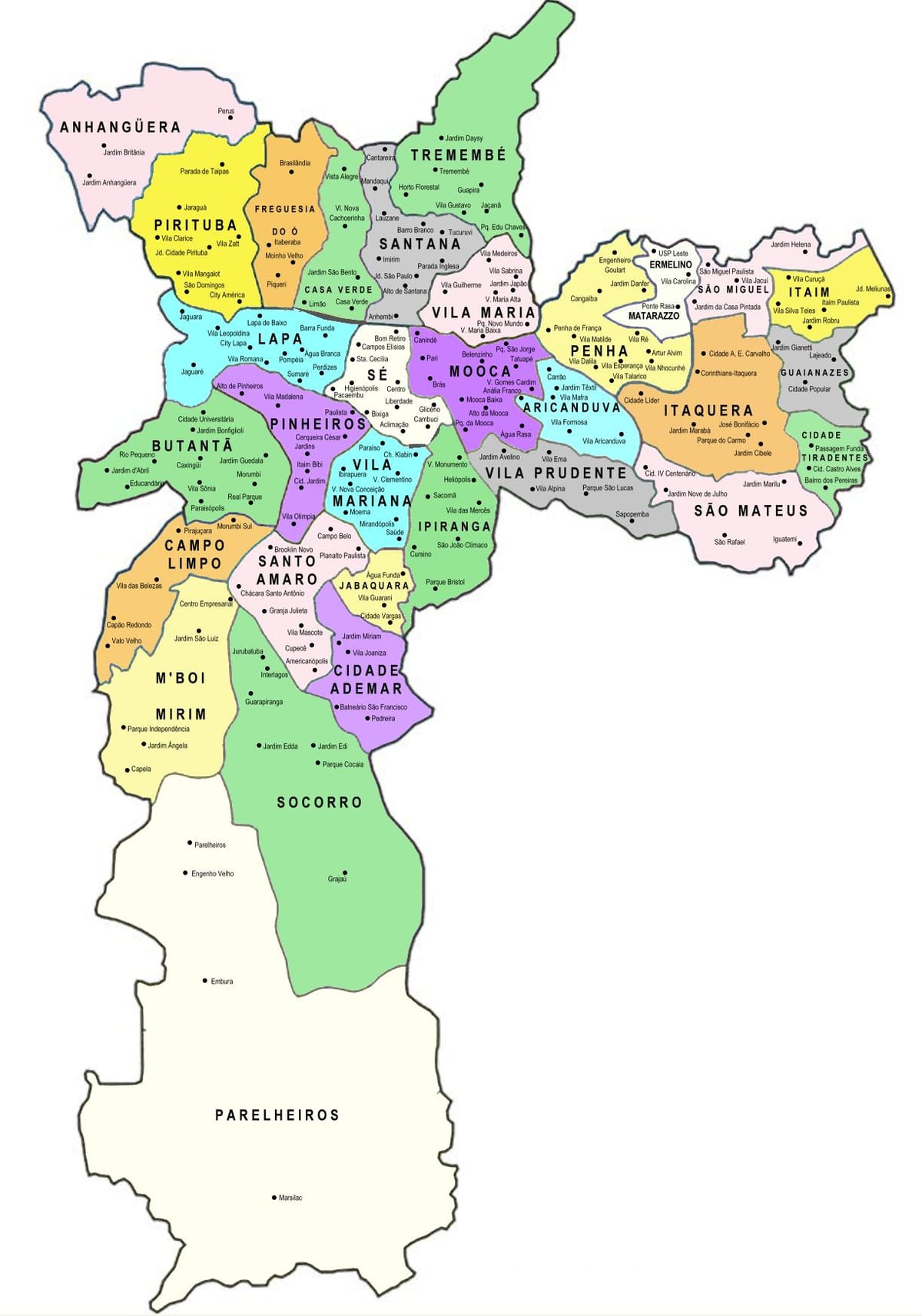 Газрын дэд prefectures Сао Пауло
