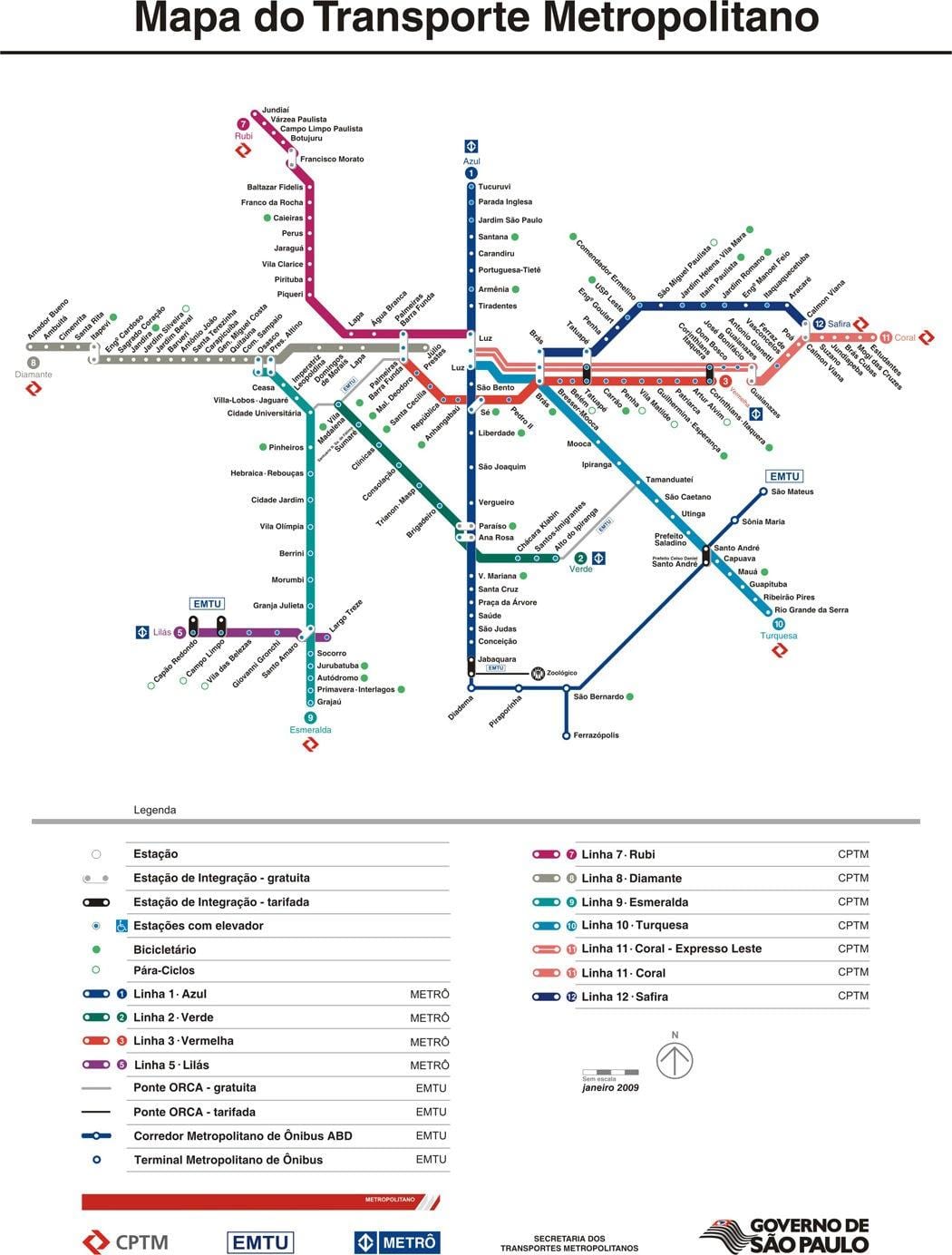 Зураг Сао Пауло CPTM тээврийн