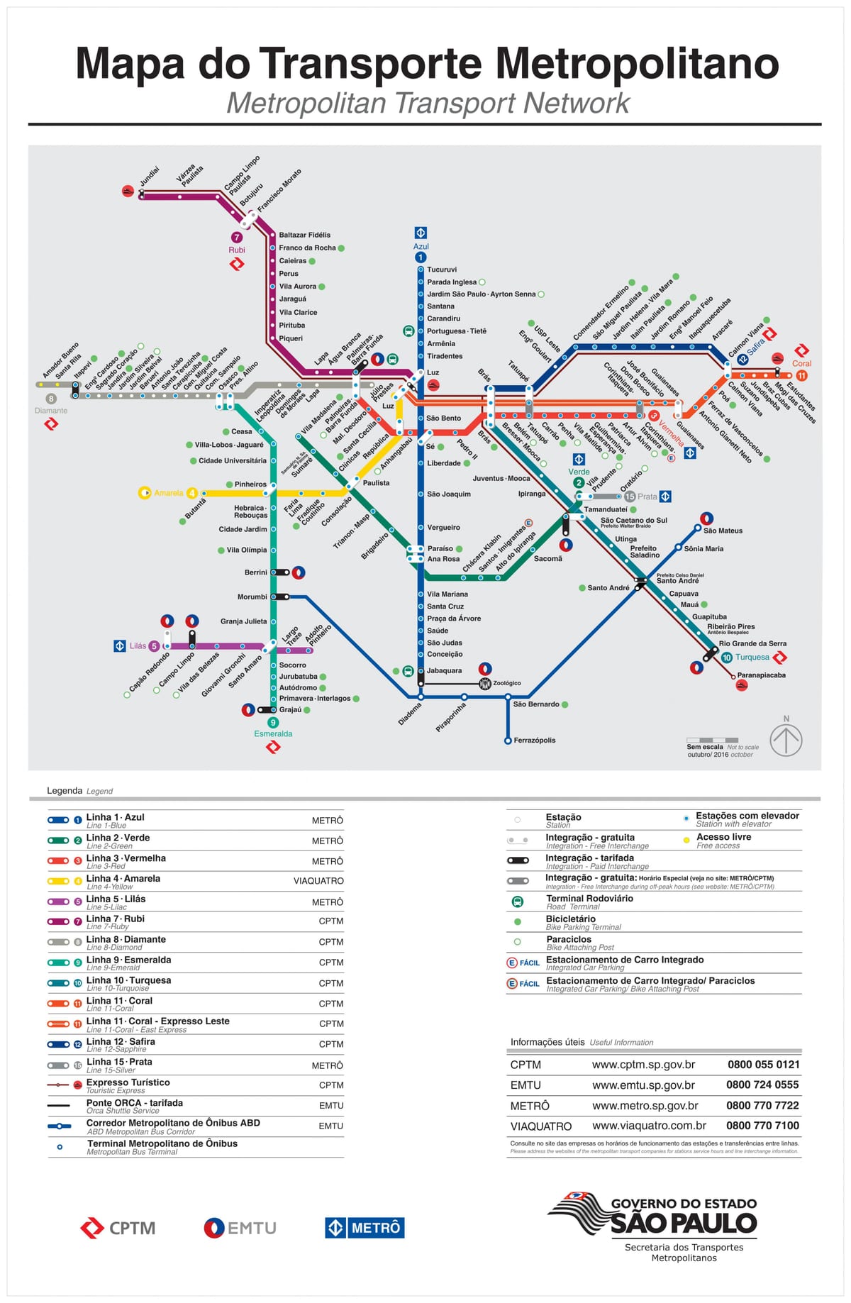 Зураг тээвэр Сао Пауло - EMTU/SP - метро - CPTM