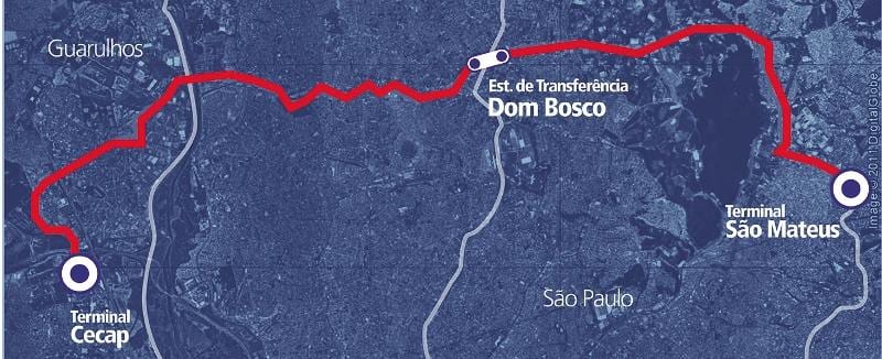 Зураг corredor BRT metropolitano Perimetral Leste