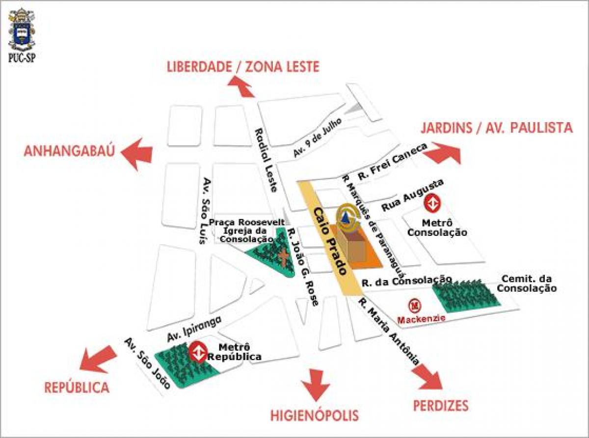 Газрын зураг нь Pontifical Католик их Сургууль, Сан-Пауло