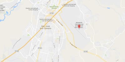 Газрын зураг, олон улсын нисэх онгоцны буудал Сан-Хосе dos Campos