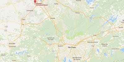 Газрын зураг, олон улсын нисэх онгоцны буудал Campinas